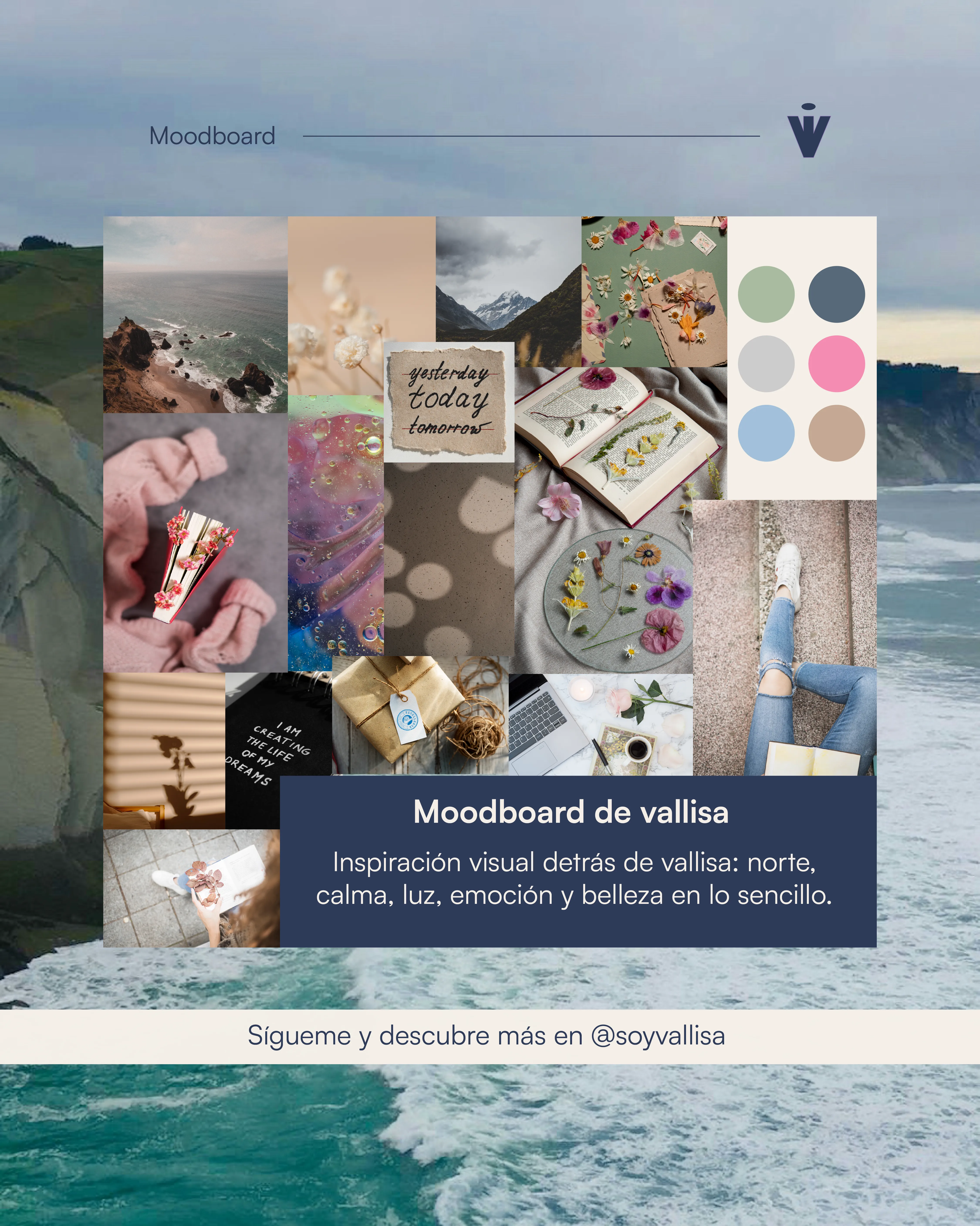 Moodboard de la presentación de Vallisa