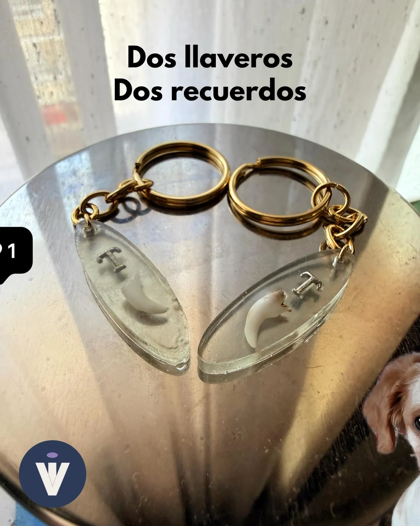 Dos llaveros de resina de Vallisa