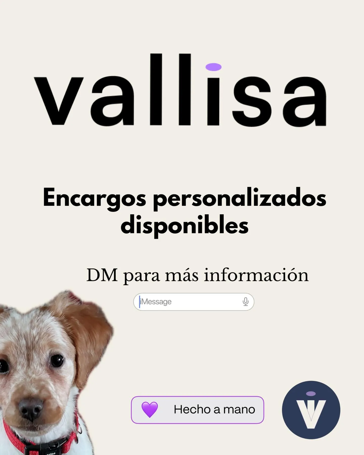 Publicación de Instagram de Vallisa sobre encargos